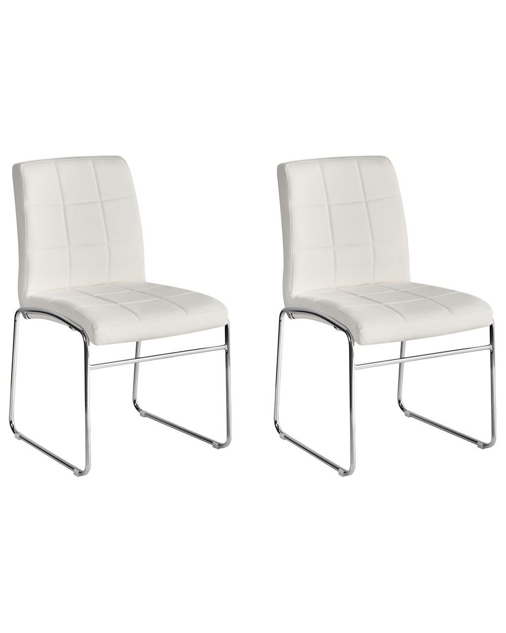 Esszimmerstuhl 2er Set KIRON Kunstleder Weiß