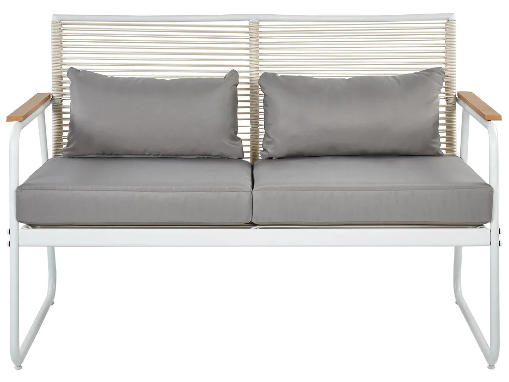 Lounge Set mit Tisch 4-Sitzer POMONTE Metall Weiß_919649