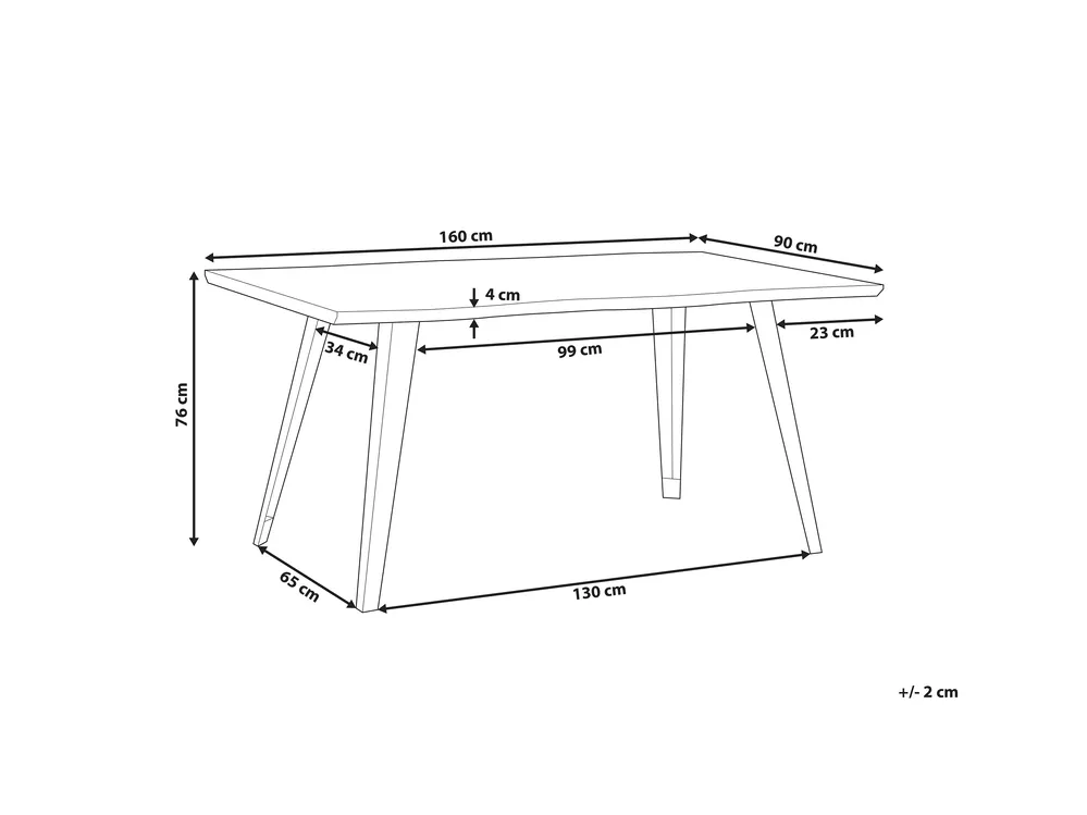Esstisch WITNEY Dunkelbraun 160 cm 90 cm_755630