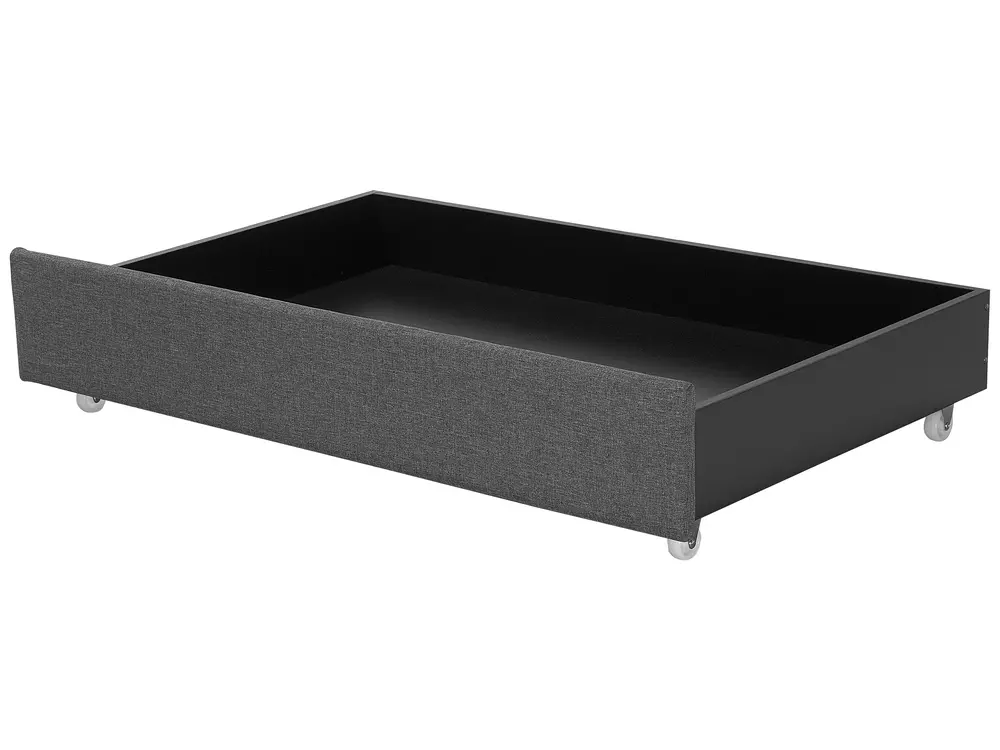 Bett mit Schubladen MONTPELLIER Stoff Grau 160 x 200 cm LED_708658