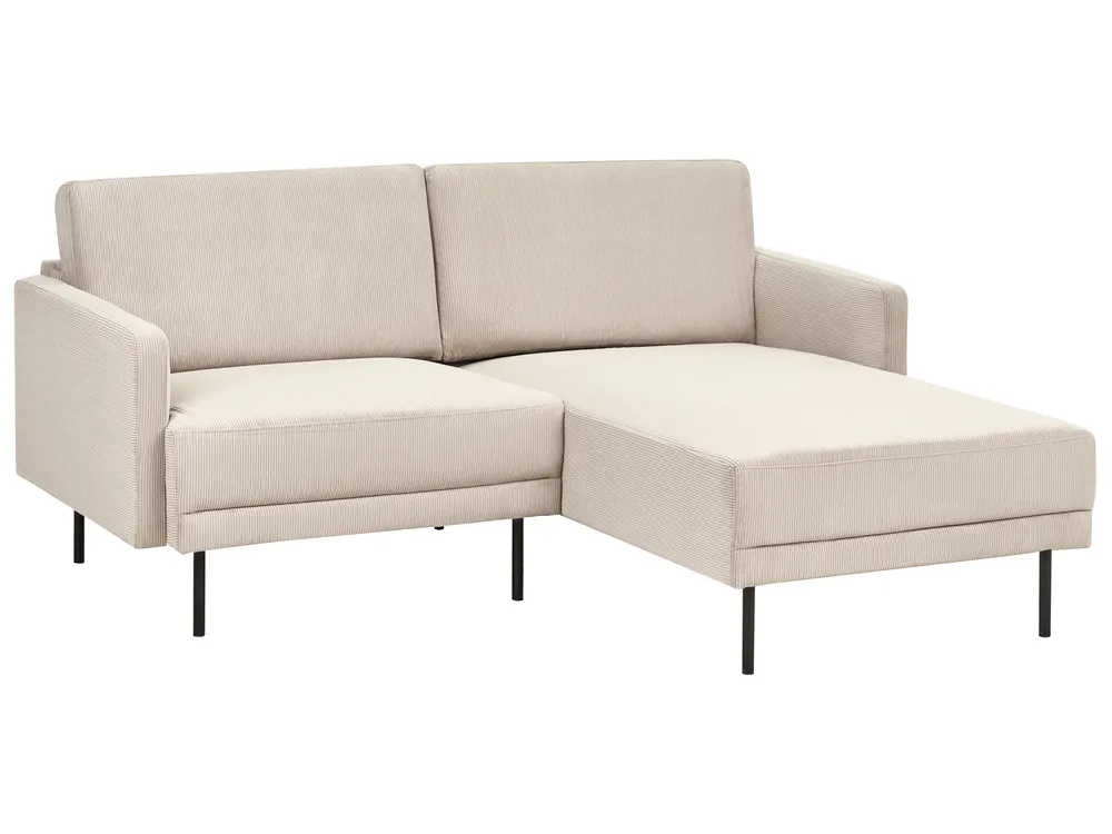 Ecksofa 2-Sitzer BREDA Cord Beige linksseitig_1004360