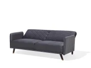 Schlafsofa 3-Sitzer SENJA Samtstoff Grau_707372