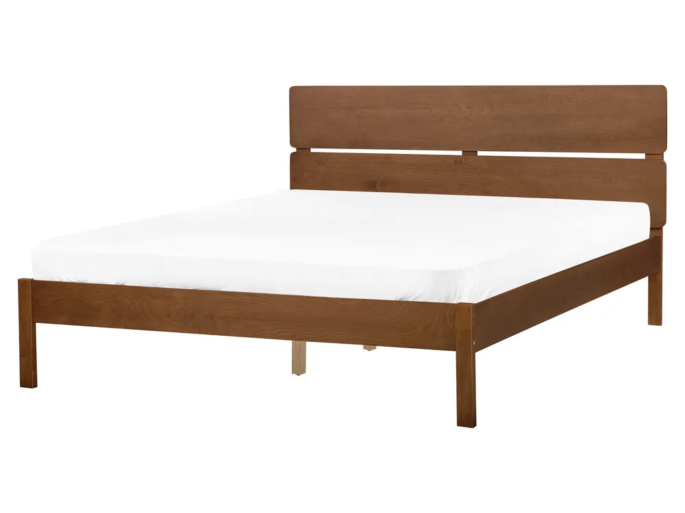 Bett mit Lattenrost Holz BOISSET 160 x 200 cm Dunkelbraun