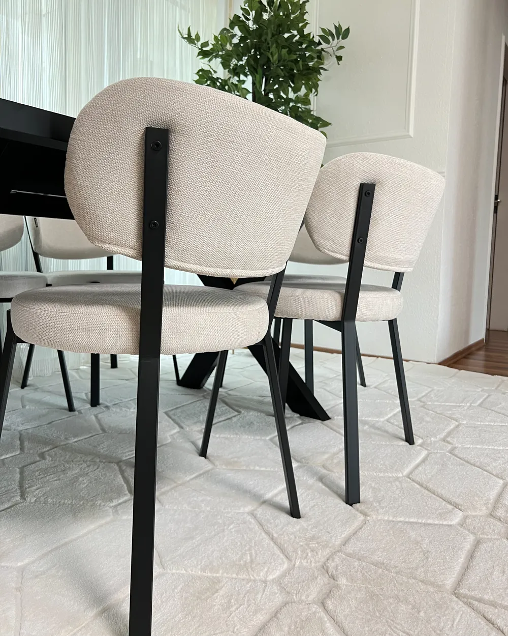 Esszimmerstuhl 2er Set BRONTE Stoff Hellbeige_1031451