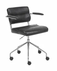 Desk Chair CANDOR Faux Leather Black_1175498