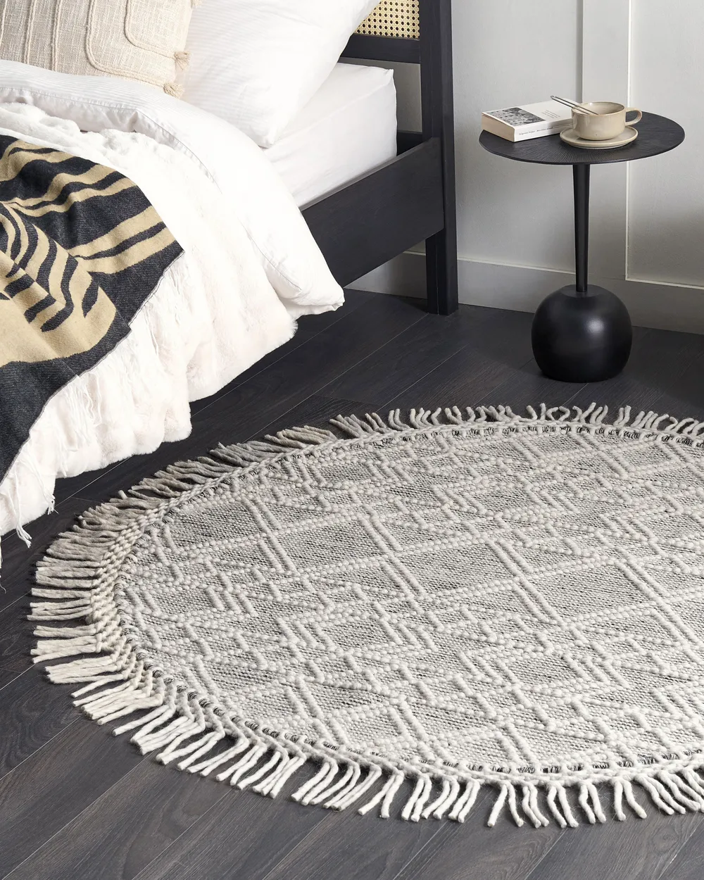 Teppich BULDAN Grau ø 140 cm Wolle