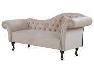Right-Hand Chaise Longue LATTES Velvet Beige_791472