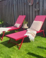 Sonnenliege PORTOFINO mit Relaxfunktion Metall Burgunderrot_994268