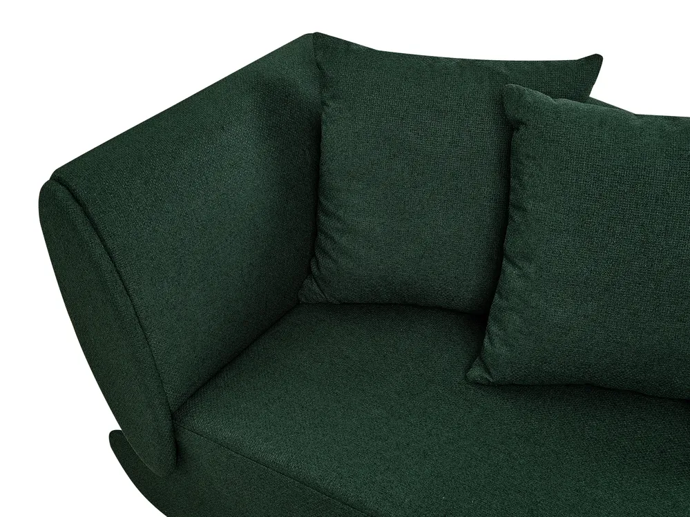 Linksseitige Chaiselongue MERI mit Stauraum Kunstleinen Grün_937761
