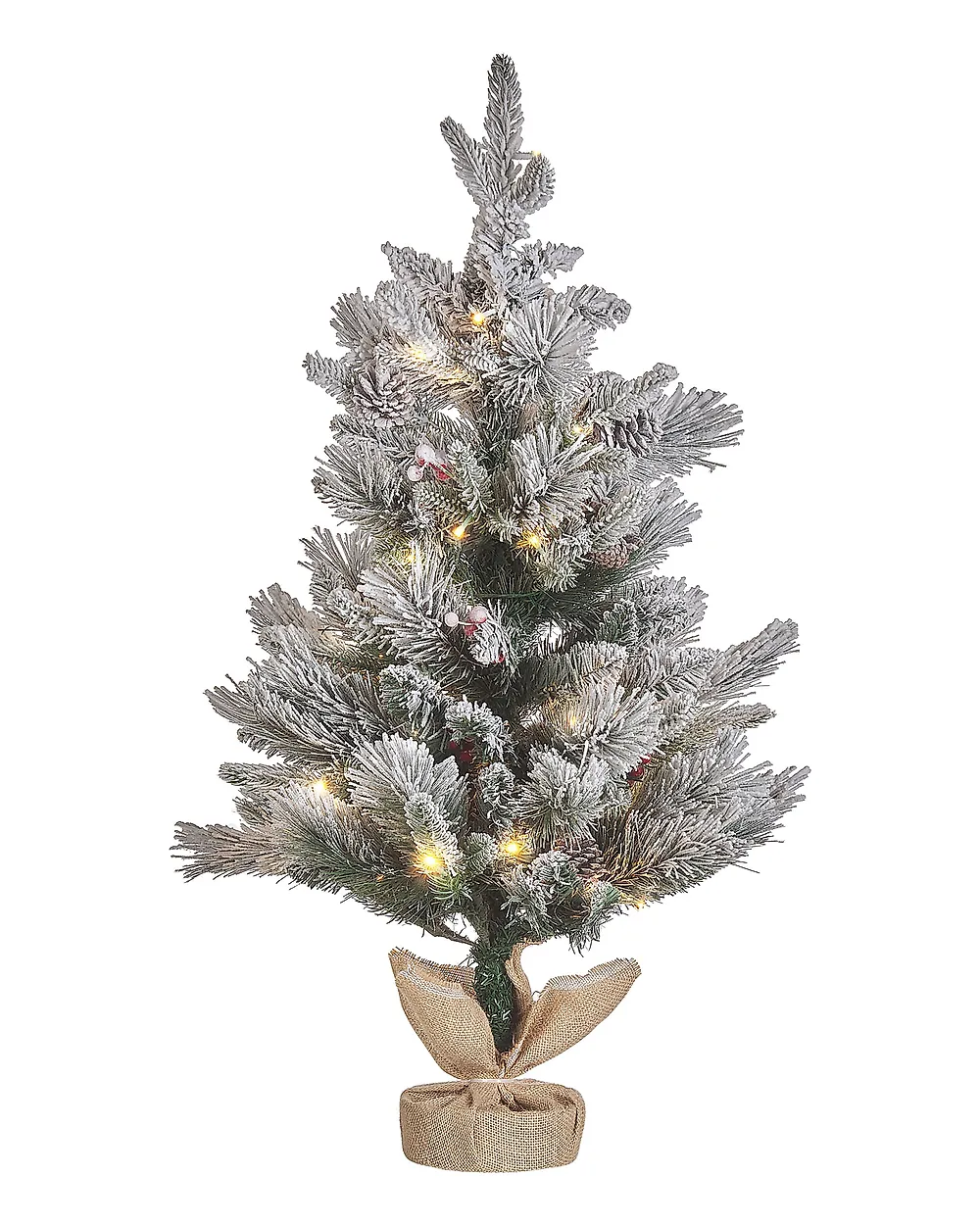Künstlicher Weihnachtsbaum mit Schnee LED MALIGNE 90 cm Weiß