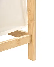 Set of 2 Laundry Baskets with Shelf AZUFRERA Bamboo Light Brown/ White 70 L_1144523