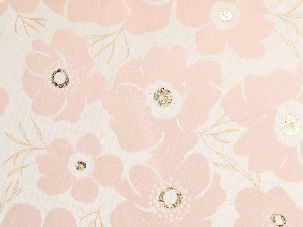 Dekokissen 2er Set TRITELEIA 45 x 45 cm Samtstoff Rosa Blumenmuster_857802