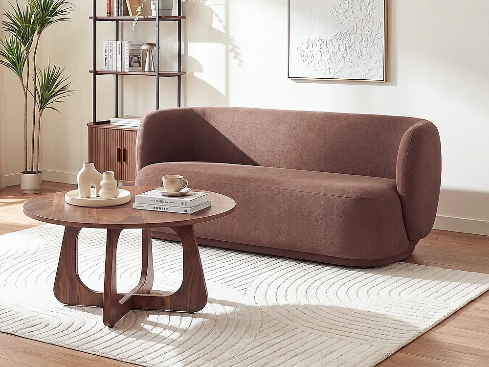 Sofa 3 Seater MELLOSA Fabric Brown_1197335