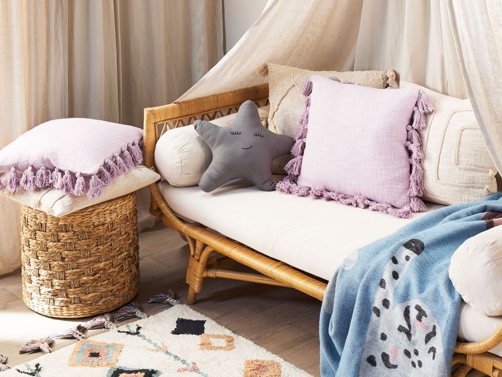 Set of 2 Decorative Cushions LYNCHIS Cotton 45 x 45 cm Pink