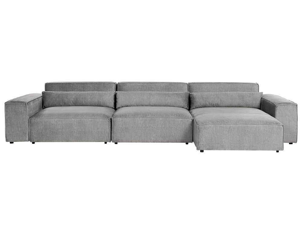 Modul Ecksofa 4-Sitzer HELLNAR Stoff Grau linksseitig