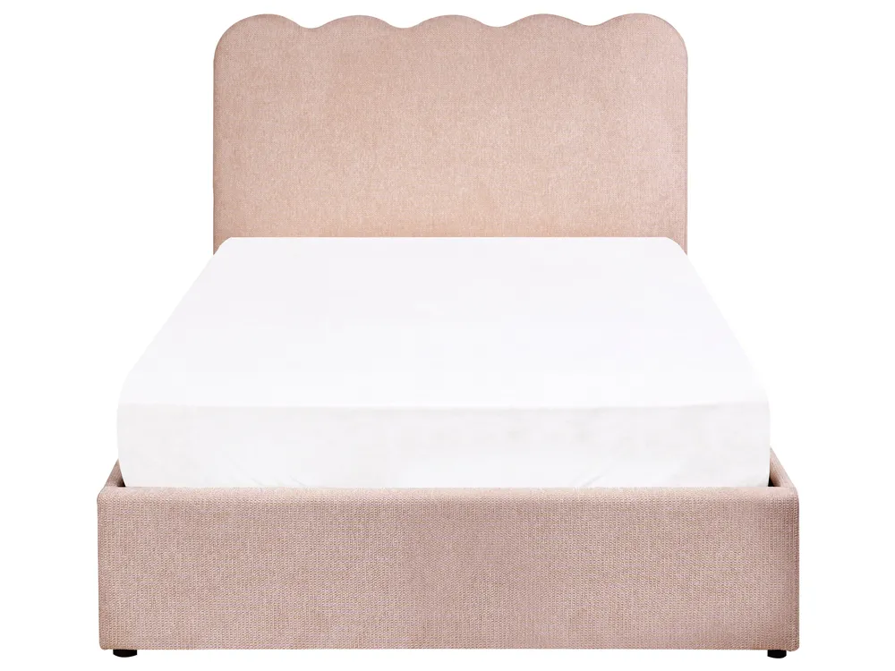 Bett mit Stauraum NANTERRE Stoff Pastellrosa 120 x 200 cm_1084567