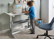 Schreibtisch manuell höhenverstellbar NANNUP 110 cm 53 cm Weiß_1033297