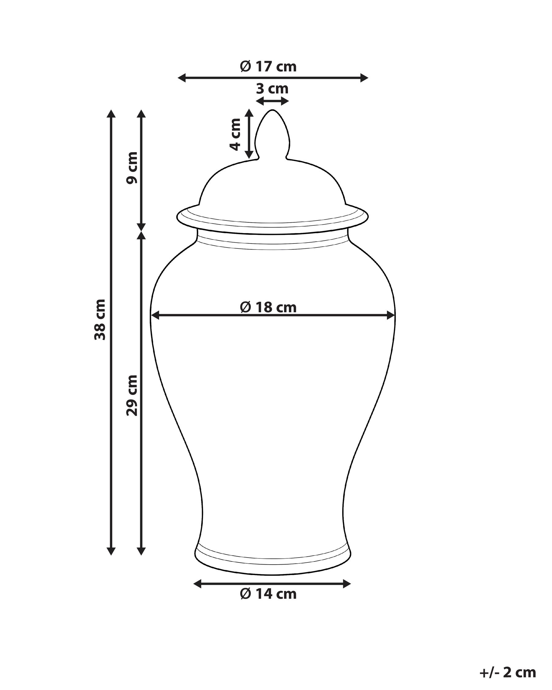Vase mit Deckel SEWILLA 38 cm Porzellan Rot / Weiß_1052910