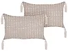 Dekokissen 2er Set HAKONE 45 x 25 cm Taupe Geometrisches Muster