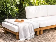 Garten Ecksofa mit Tisch 5-Sitzer SANZA modular Metall Weiß linksseitig_932432