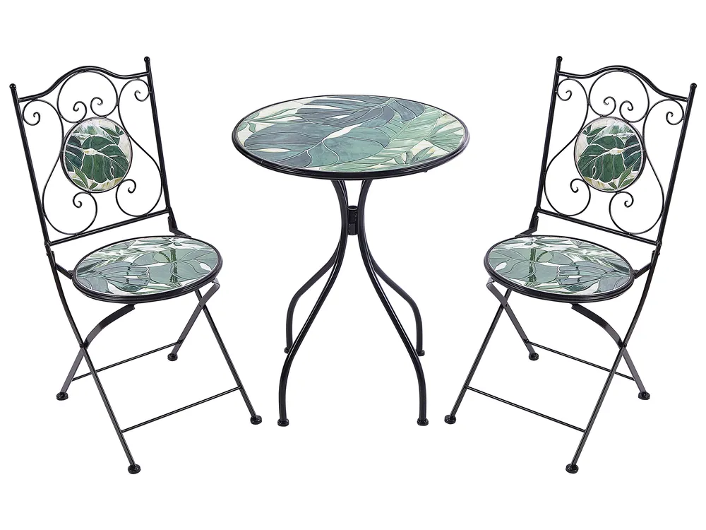 Bistro Set klappbar COZZANA Metall Schwarz_1025532