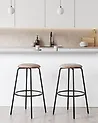 Set mit 2 Barhockern MORTON Samtstoff Hellbraun