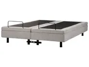 Adjustable Bed without Headboard Fabric DUKE II 160 x 200 cm (EU King Size) Light Grey_952149