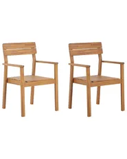 Gartenstuhl 2er Set FORNELLI Akazienholz Braun_823588