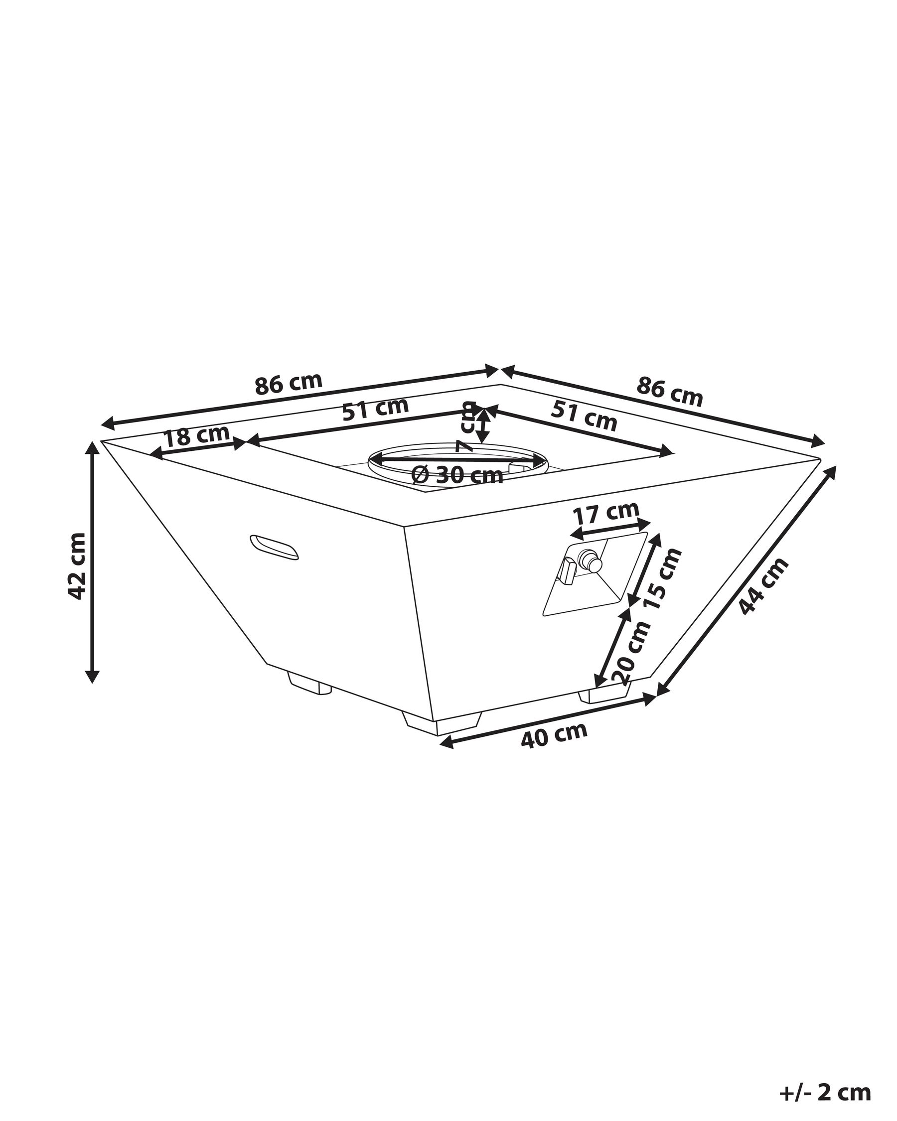 Gas Fire Pit KATMAI Concrete Light Grey_956485