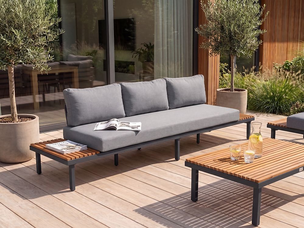 Tuinloungebank 3-zits FIVIZZANO Acaciahout Donkergrijs