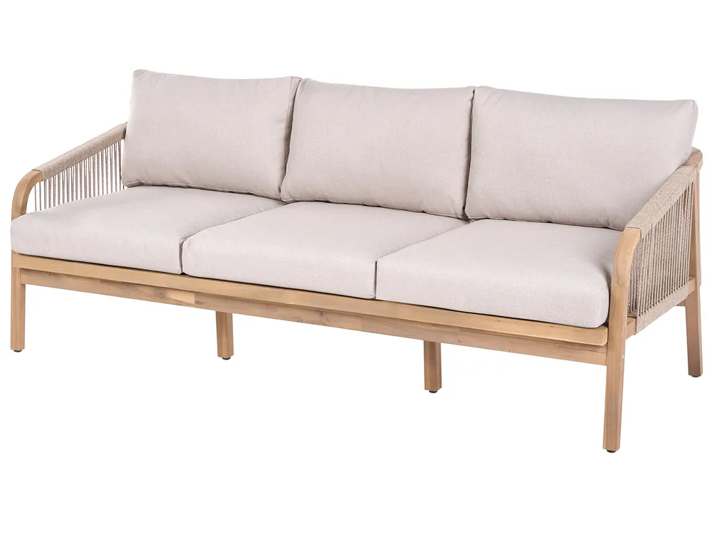 Gartensofa mit Tisch 3-Sitzer SUMBA Akazienholz Hellbraun_1087512