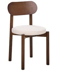 Esszimmerstuhl 2er Set PAULINA Holz Braun / Hellbeige_1070689