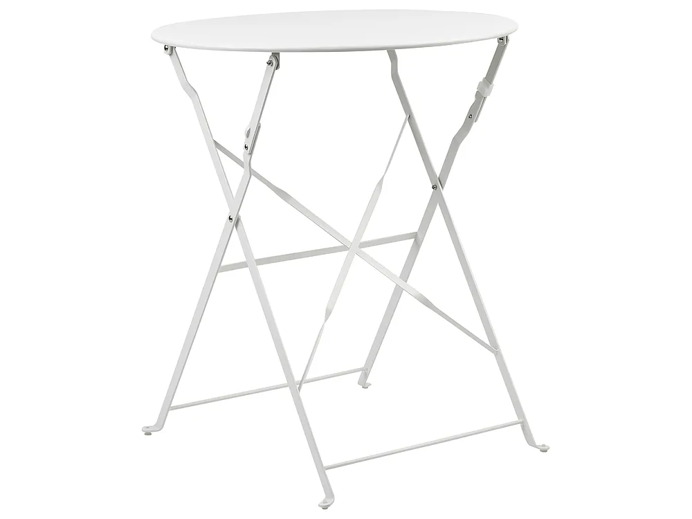 Bistro Set klappbar FIORI Metall Weiß_363325