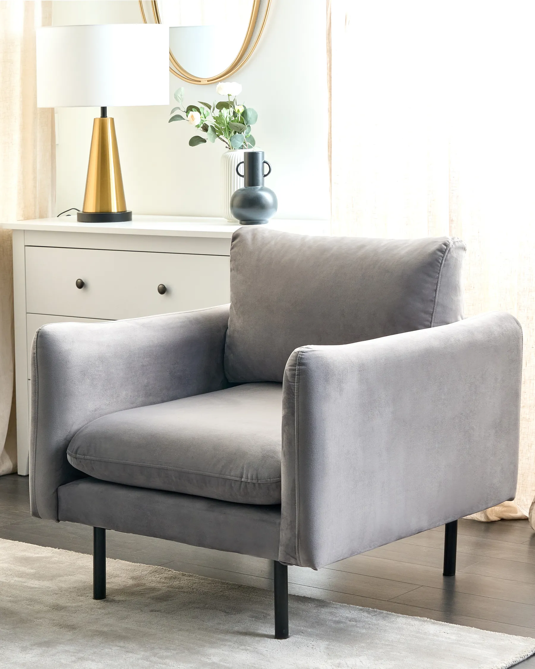 Armchair VINTERBRO Velvet Grey_900557