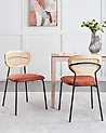 Esszimmerstuhl 2er Set MAYETTA Rattan Orange