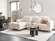 Ecksofa OSLO Bouclé Weiß rechtsseitig_1175589