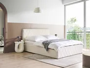 Bett mit Stauraum ROCHEFORT Bouclé Cremeweiß 160 x 200 cm_993758
