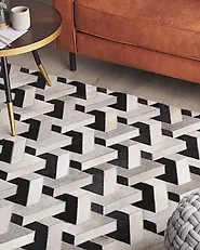 Rug NARMAN Grey 140 x 200 cm Leather_1177946