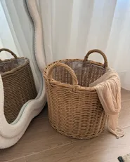 Set of 3 Wicker Planters PENDULA 33/37/45 cm PE Rattan Natural_1169312