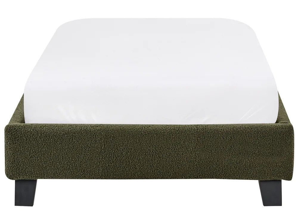 Bett ohne Kopfteil Bouclé ROANNE 90 x 200 cm Dunkelgrün_992173