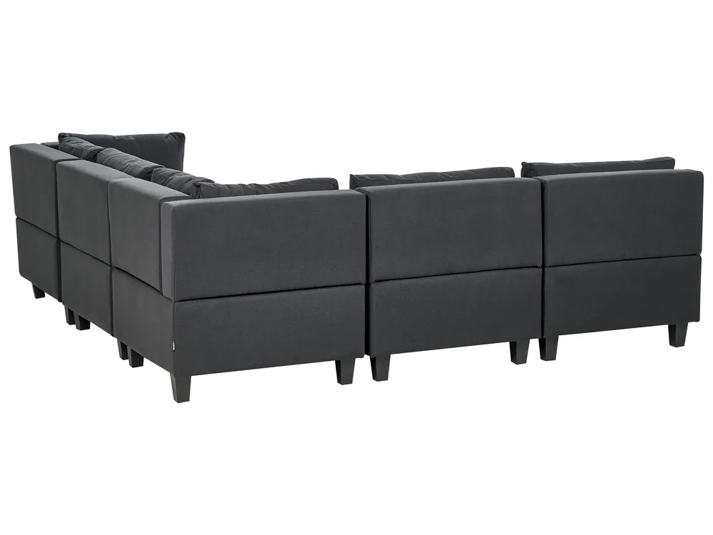 Modular Corner Sofa 5 Seater UNSTAD Fabric Black Left Hand_924794