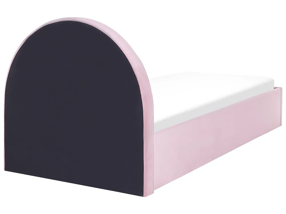 Kinderbett mit Stauraum ANET Samtstoff Rosa 90 x 200 cm_860724
