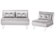 Sofa Set 3-Sitzer VESTFOLD Samtstoff Grau_808932