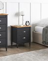 Nachttisch mit 2 Schubladen SHILLINGTON Kiefernholz Braun / Schwarz