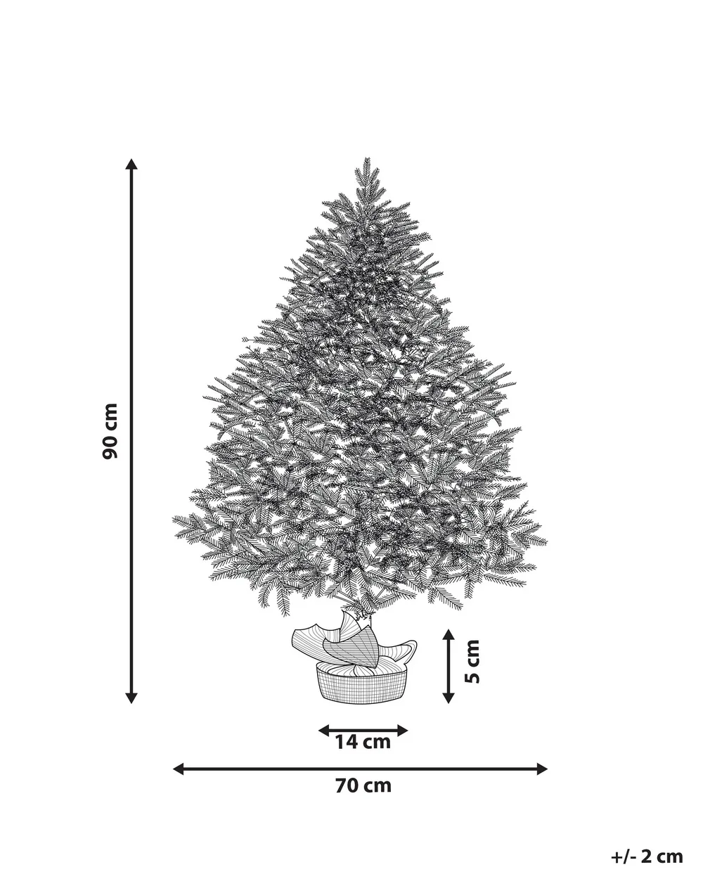 Knstlicher Weihnachtsbaum mit Schnee RINGROSE 90 cm Grn - Beliani.ch
