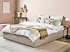 Bett mit Stauraum ohne Kopfteil DINAN Stoff Hellbraun 180 x 200 cm