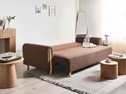 Schlafsofa 3-Sitzer KVAM mit Stauraum Bouclé Braun_1021884