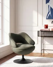 Swivel Armchair SANDET Velvet Dark Green_1071994