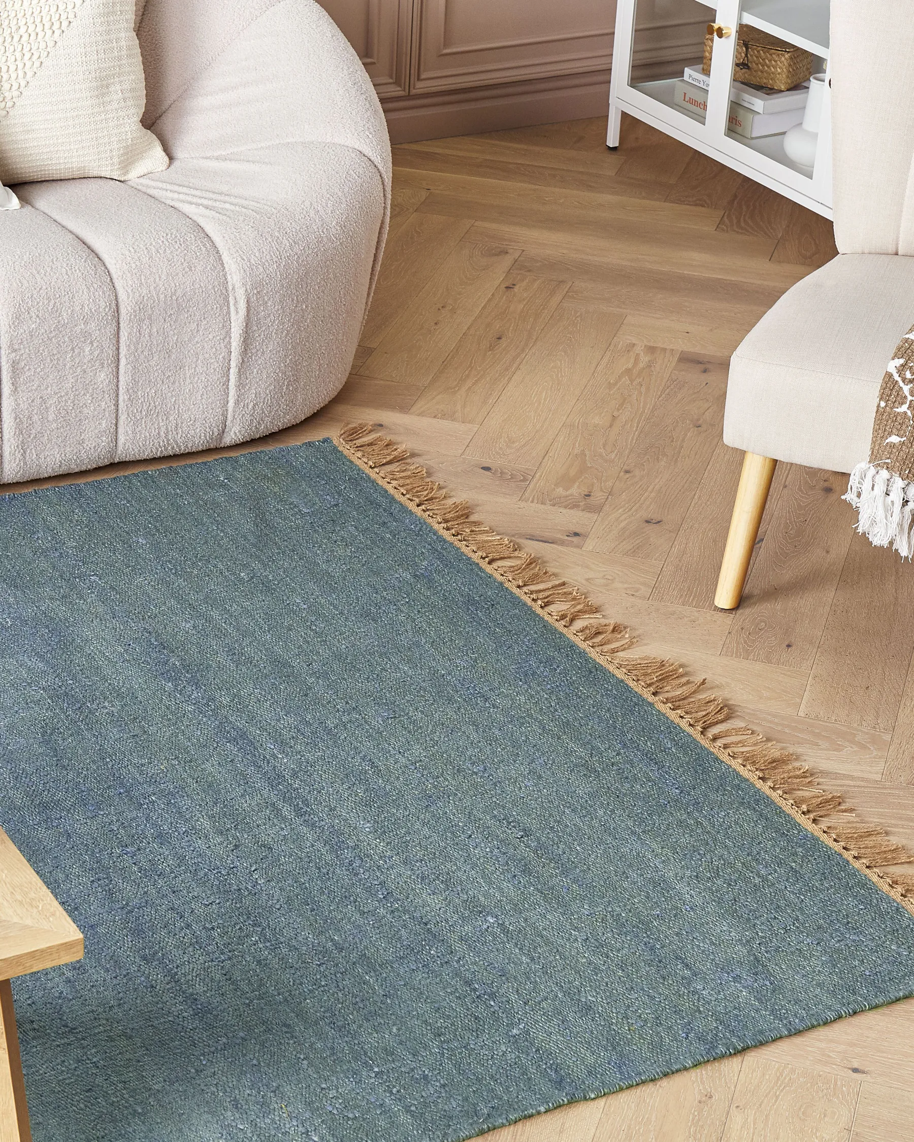 Rug LUNIA Turquoise 160 x 230 cm Jute_846253