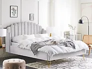 Bett mit Lattenrost Samtstoff AMBILLOU 160 x 200 cm Hellgrau_1182471
